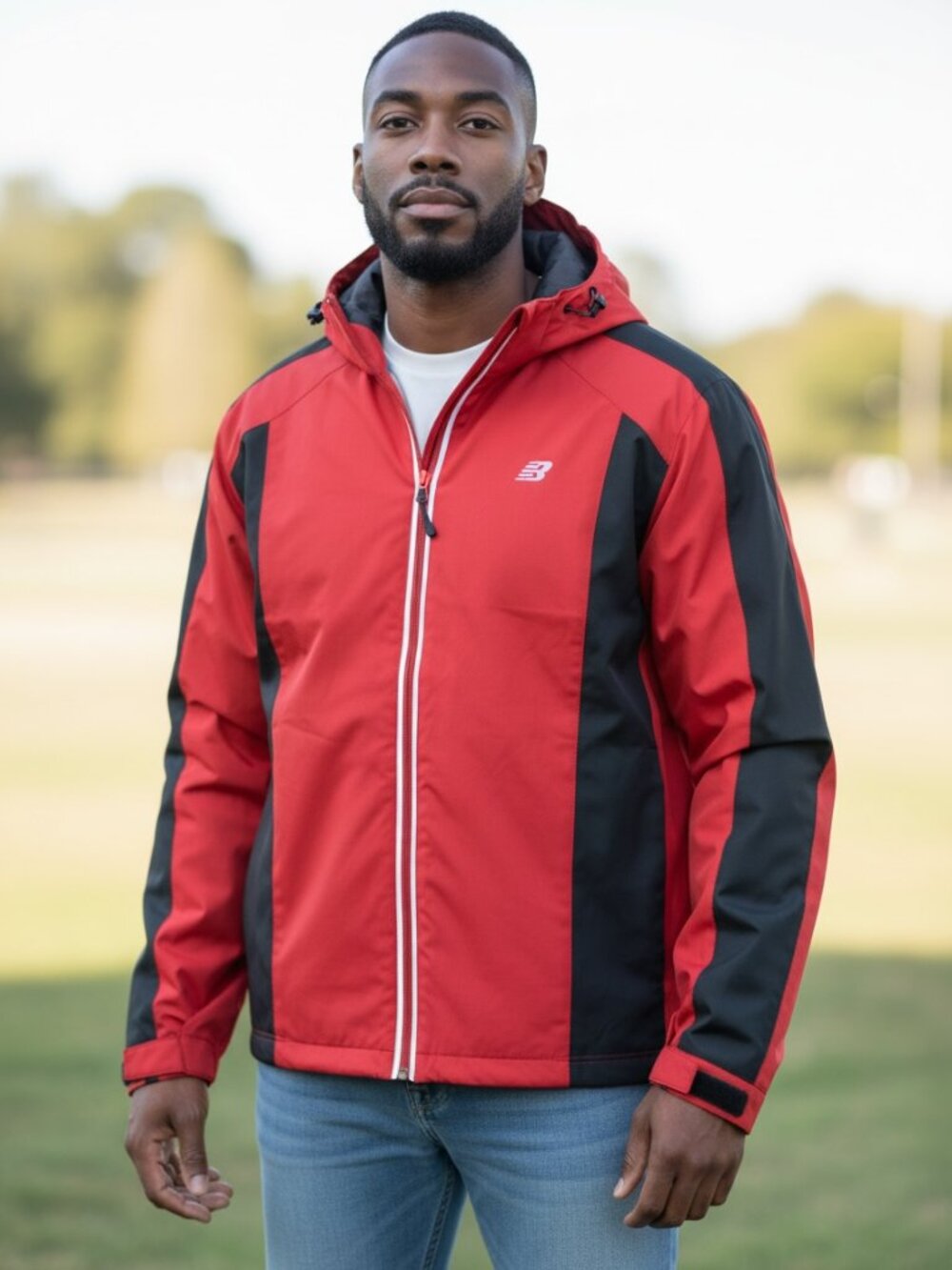 Roadrunner Sports Men's Run Zip Hoodie Jacket Sz L Red & Black 196L